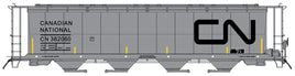 HO National Steel Car Co. 59', 4550 Cu. Ft. Cylindrical Covered Hopper - Trough Hatch - Canadian National - Gray w/Black Lettering