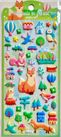 Forest Animal Homes Puffy Stickers