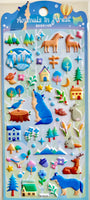 Forest Animal Homes Puffy Stickers