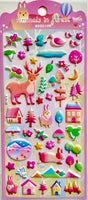 Forest Animal Homes Puffy Stickers