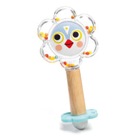 White Baby Flower Mirror Rattle