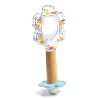 White Baby Flower Mirror Rattle