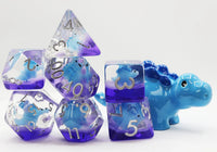 Blue Stegosaurus Polyhedral Dice Set (7)