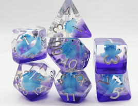 Blue Stegosaurus Polyhedral Dice Set (7)