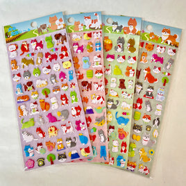 Cats and Dogs Puffy Stickers