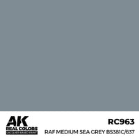 AK Real Colors RAF Medium Sea Grey BS381C/637 Lacquer Paint 17mL