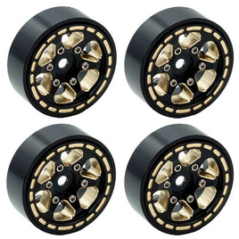 1.0" Black Brass Beadlock Crawler Wheels 1/18 Traxxas TRX4M