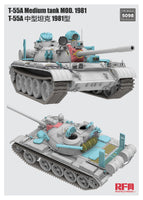 T55A Mod 1981 Medium Tank (1/35 Scale) Plastic Military Model Kits