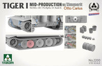 Tiger I Mid Production with Zimmerit (1/35 Scale) Plastic Military Model Kit