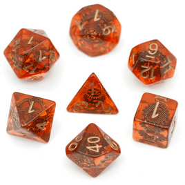 Copper Gears Polyhedral Dice Set (7)