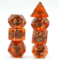 Copper Gears Polyhedral Dice Set (7)