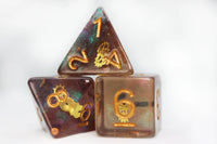 Glitter Gearwheel Polyhedral Dice Set (7)