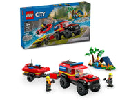 LEGO City 4x4 Fire Truck with Rescue Boat