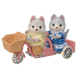 Calico Critters Husky Sister & Brother Tandem Cycling Set