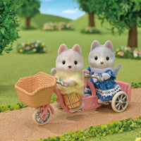 Calico Critters Husky Sister & Brother Tandem Cycling Set