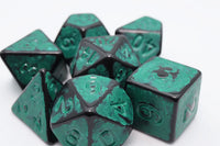 Green Timeworn Polyhedral Dice Set (7)