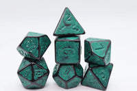 Green Timeworn Polyhedral Dice Set (7)