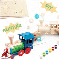 DIY 3D Wooden Puzzle With Paint Kit: Locomotive