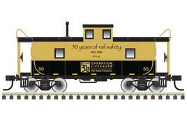 C&O-Style Steel Center-Cupola Caboose - Ready to Run -- Operation Lifesaver #50 (50th Anniversary Commemorative, black, gold)