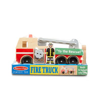 Classic Wooden Fire Truck Play Set