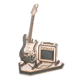 3D Modern Wooden Puzzle: Electric Guitar