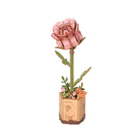 3D Modern Wooden Puzzle: Pink Rose