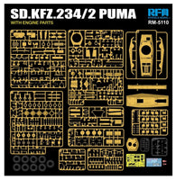 Sd.Kfz.234/2 PUMA w/Engine Parts (1/35 Scale) Plastic Military Model Kit