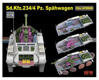 Sd.Kfz.234/4 Schwere Panzerspahwagon w/ Full Interior (1/35 Scale) Plastic Military Model Kit