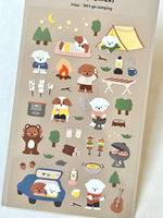 Let's Go Camping Flat Stickers