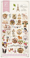 Sonia Puppy Parisien Flat Stickers