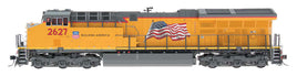 Union Pacific (Armour Yellow; US Flag, Building America Logo) GE C45AH Tier 4 - Sound Equipped - HO Locomotive