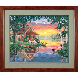 Sunset Cabin Paint by Number (20"x16")