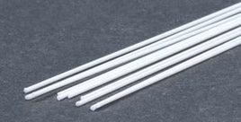 .025" Rod White Styrene Plastic (Pack of 10)