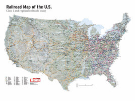 Trains Magazine US Railroad Map 24 x 36"