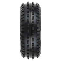 Wedge Carpet Mini-B Tires Mounted on White 8mm Wheels for Mini-B Front